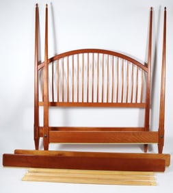 Stephen Swift Queen Cherry Four Post Spindle Bed, circa 1994