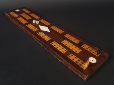 Antique Sailor Made Cribbage Board, 19th Century