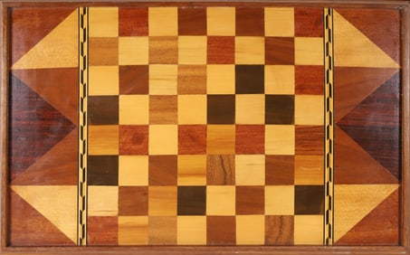 Vintage Multi-Wood Inlaid Gameboard