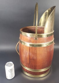 Vintage Brass Bound Cedar Bucket