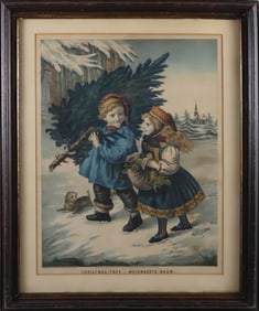 H. Schile Christmas Tree Chromolithograph, Late 19th Century