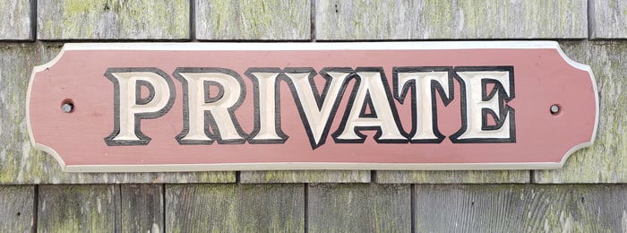 Paul McCarthy Nantucket Quarterboard Sign "Private"