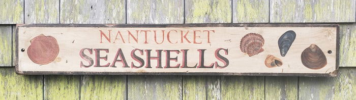 Vintage Nantucket Seashells Painted Trade Sign