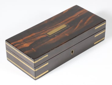 Mappin and Webb of London Exotic Wood Lift Top Brass Bound Box