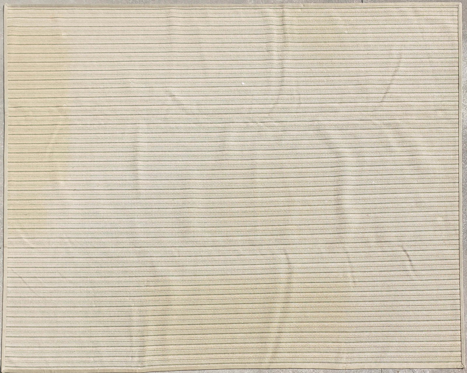 Stark Wool Green and Cream Broadloom Carpet Rug: Stark Wool Green and Cream Broadloom Carpet Rug, with original label on reverse. 11 ft. 6 in. x 13 ft. 6 in.