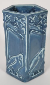 Antique Rookwood Art Pottery Rook Blue Glazed Pencil Holder