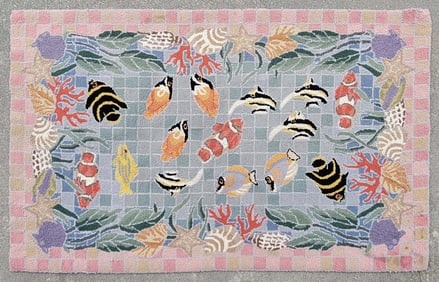 Tropical Fish Hooked Rug