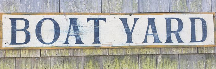 Antique Style Hand Painted Wooden, "Boatyard", Nautical Shipyard Trade Sign