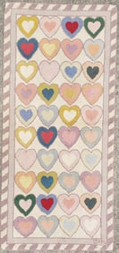 Vintage Claire Murray Nantucket Needleworks Hearts Hooked Rug