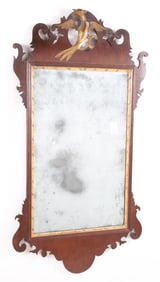 Fine George III Mahogany and Gilt Phoenix Bird Looking Glass, early 19th Century