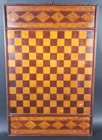 Antique Birdseye Maple Inlaid Game Board, 19th Century