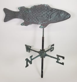 Vintage Copper Fish Weathervane, 20th Century