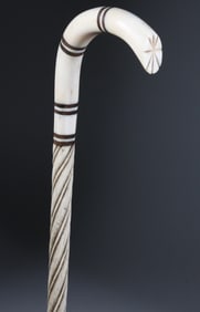 Whaleman Made "C" Grip Cane, circa 1860