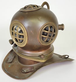 Vintage Miniature Brass and Copper Diver's Helmet