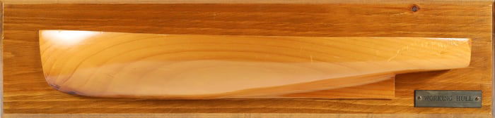 Ernest Spinney Carved Half Hull on Board "Working Hull"