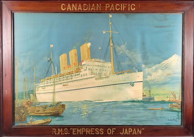 1929 Charles Dixon Canadian Pacific Cruise Ship RMS Empress of Japan Poster
