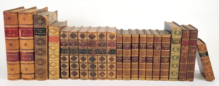 Collection of 21 Leatherbound Books: 18th and 19th Century