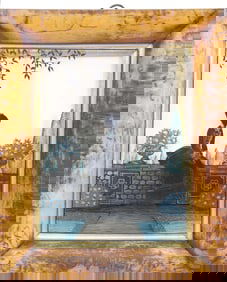 Fine Reverse Painted Glass Silhouette, 19th Century