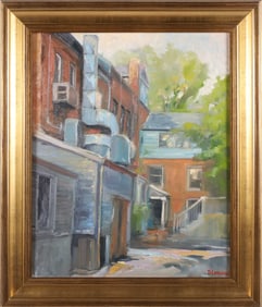 David Lazarus Oil on Canvas "Independence Lane, Nantucket "