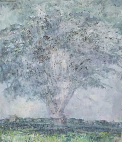 Isabelle Hollister Tuttle Oil on Canvas, "Nantucket Skyline", Painting