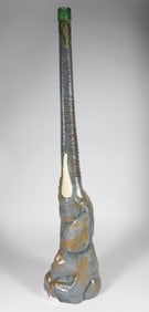 Folk Art Elephant Form Decorative Bottle