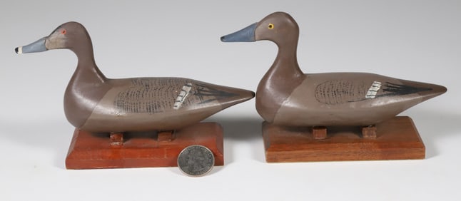Pair of Dr. John Carriere Carved Miniature Duck Decoys