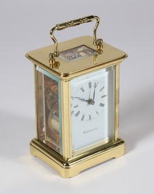 Tiffany & Co. Brass Carriage Clock, circa 1979