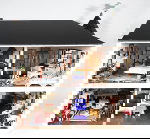 Vintage Fully Decorated and Furnished Doll House