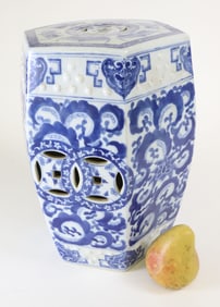 Diminutive Chinese Blue and White Decorated Porcelain Garden Stool