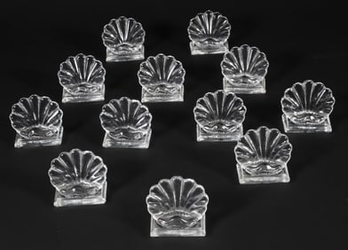 Twelve Baccarat Crystal Shell Place Card Holders
