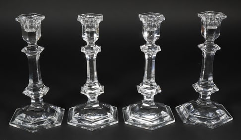 Set of Four Baccarat Crystal Candlesticks