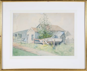 Walt McDougall (1858-1938) Watercolor on Paper Titled "Nantucket"