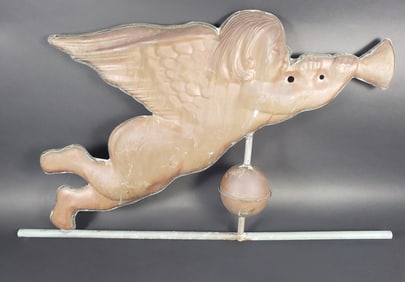 Vintage Figural Copper Archangel Gabriel Weathervane, 20th Century