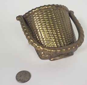 Vintage Brass Nantucket Basket Door Knocker
