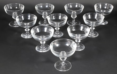 Set of Ten Steuben Champagnes in Original Steuben Box