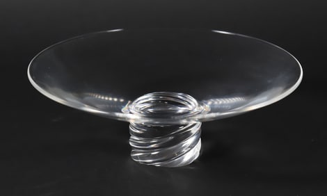 Signed Steuben Clear Crystal Taza