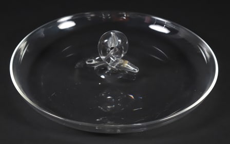 Signed Steuben Clear Crystal Cookie Plate