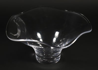 Simon Pearce Hand Blown Shaped Centerpiece Bowl