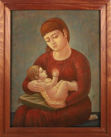 Oil on Panel "Madonna and Child"