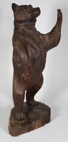 Black Forest Carved Wood Standing Bear, 19th Century