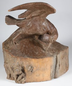 H. Hamlin Peck Folk Art Carved Wood Shorebird Sculpture