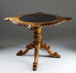 William IV Carved Bird’s Eye Maple Center Table, circa 1835