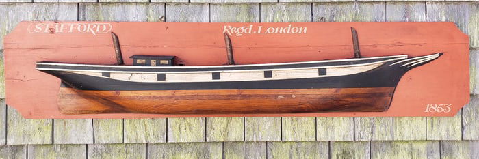 Vintage Ship Builder’s Half Hull Boat Model, 20th Century