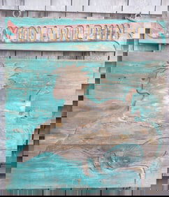 Vintage American Folk Art “Boy on A Dolphin" Double Sided Trade Sign, 20th Century