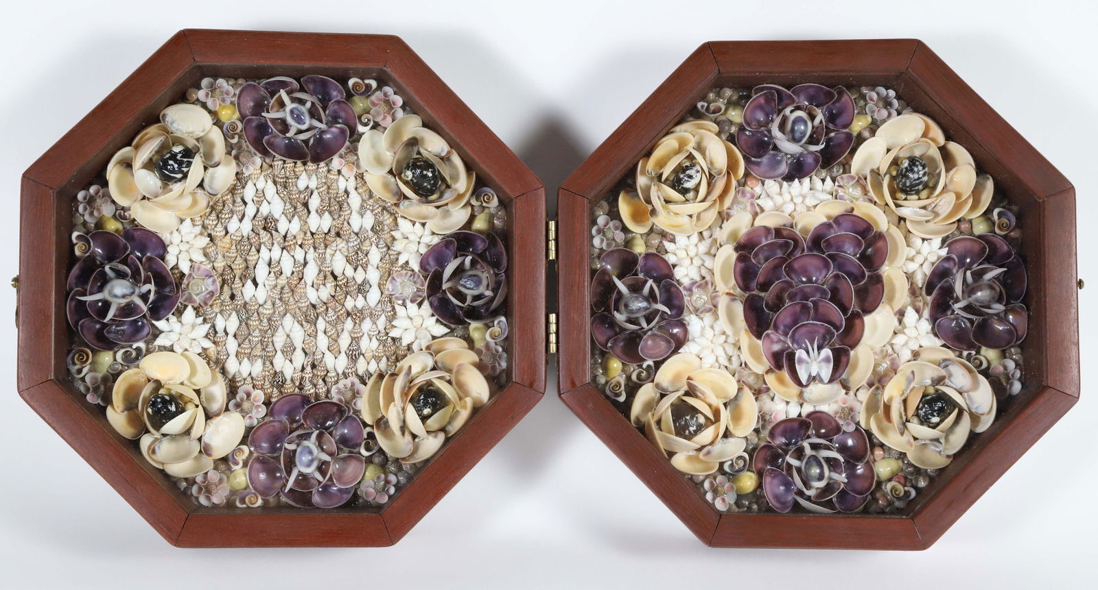 Folk Art Hand Crafted Double Sailor's Valentine "All My Love"