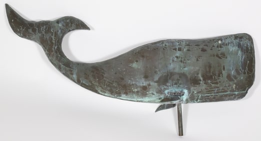 Vintage Copper Whale Weathervane