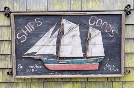 Folk Art Antique Style Nautical Ship's Chandlery Painted Advertising Sign
