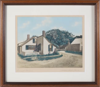 Marshall Gardiner Hand Colored Nantucket Photograph "Sconset Corners"