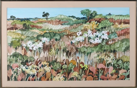 June Townsend Vintage Watercolor on Paper "Nantucket Moors in Bloom"
