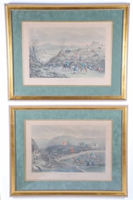 Pair of R. G. Reeve "Hare Hunting" Equestrian Lithographs